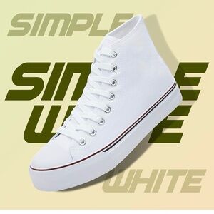 White High-Top Canvas Sneakers